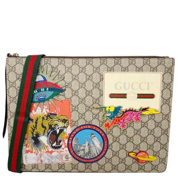 Gucci  Original Courrier Web GG Canvas Messenger Bag Beige 474083 - Picture 1 of 16